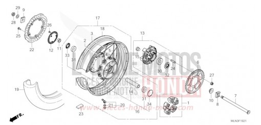 REAR WHEEL (2) CRF1100A4R de 2024